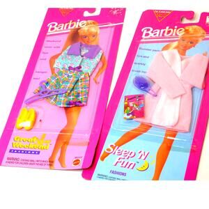 Vintage 1995 Barbie Great Weekend Fashions & Barbie Sleep 'N Fun Fashions